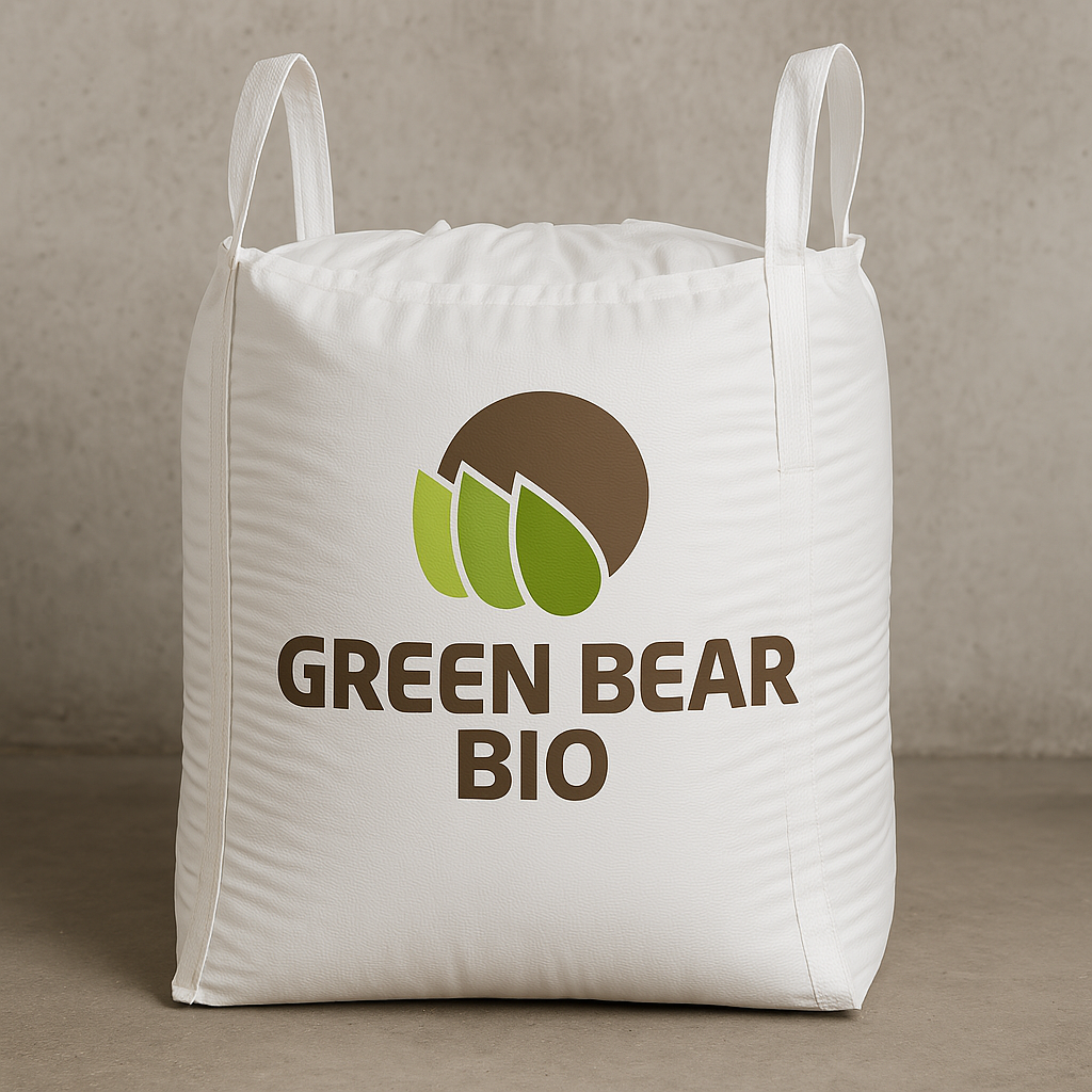 Un big bag blanc, avec le logo de ma marque dessus